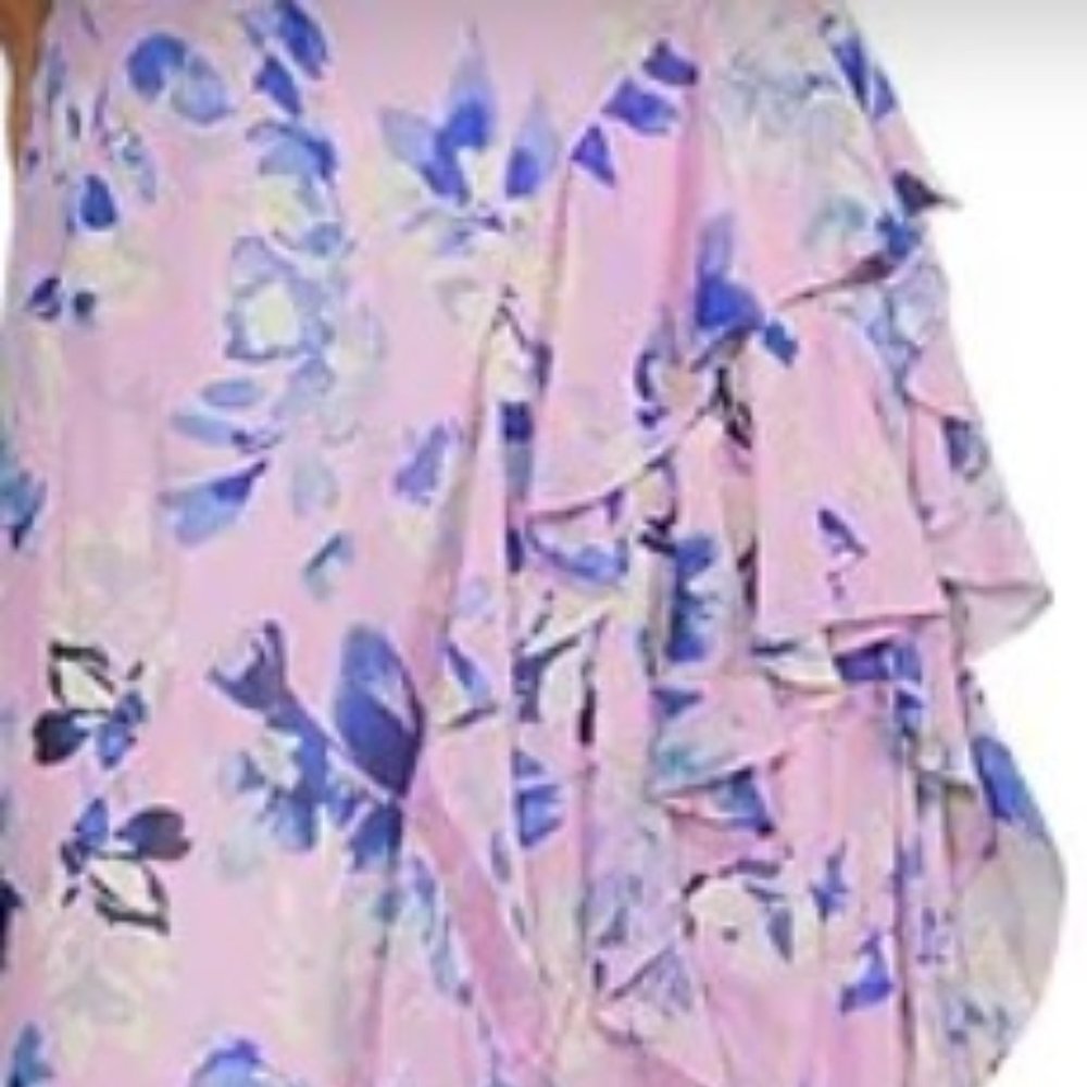 Eliza J Maxi Dress Floral Print Ruffle Halter Neck Sleeveless SZ12 *NEW W/TAGS* - Picture 12 of 14